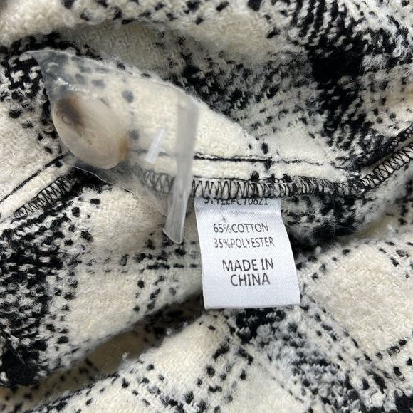 Cezele Plaid Flannel Shacket Shirt Oversized Jacket Button Pocket Women Sz Large - Picture 8 of 9